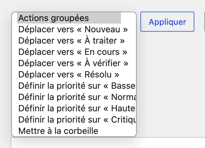 Actions groupées enrichies du Pro.